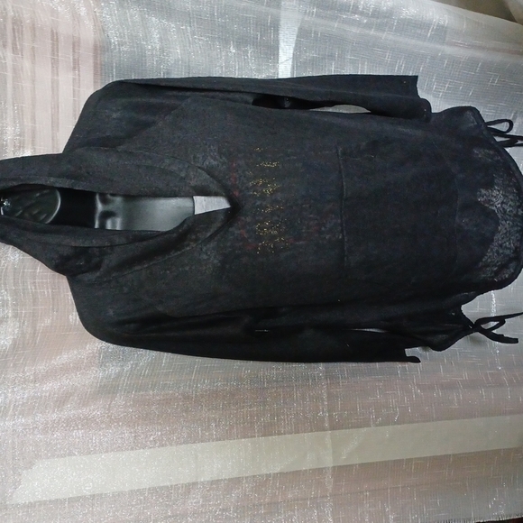 Kona Sol Black Swim Hooded Coverup M - Picture 1 of 5